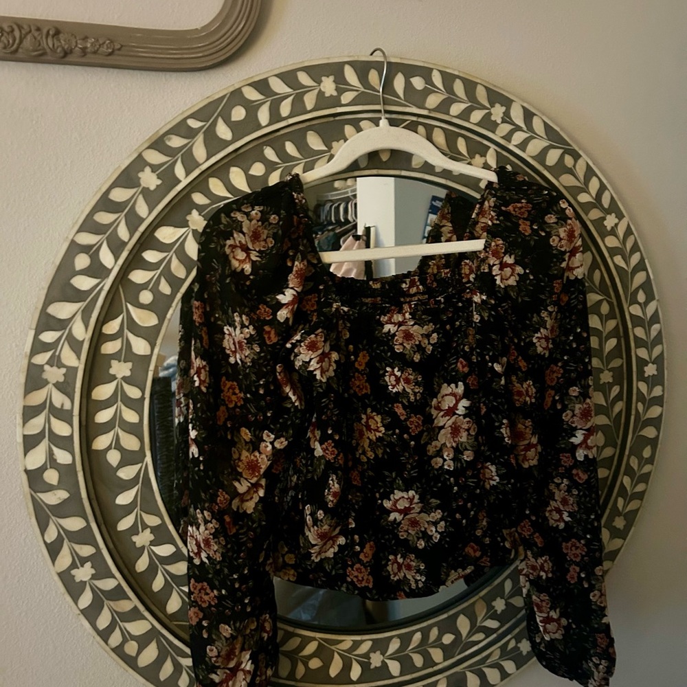 Floral Black Women's Top
